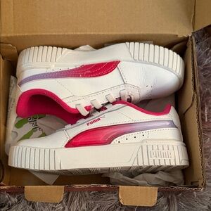 Toddler Puma White and Red Sneakers